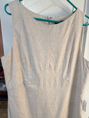 NWT Banana Republic Linen Blend Sheath Dress Large Tall Summer Wedding Party NEW